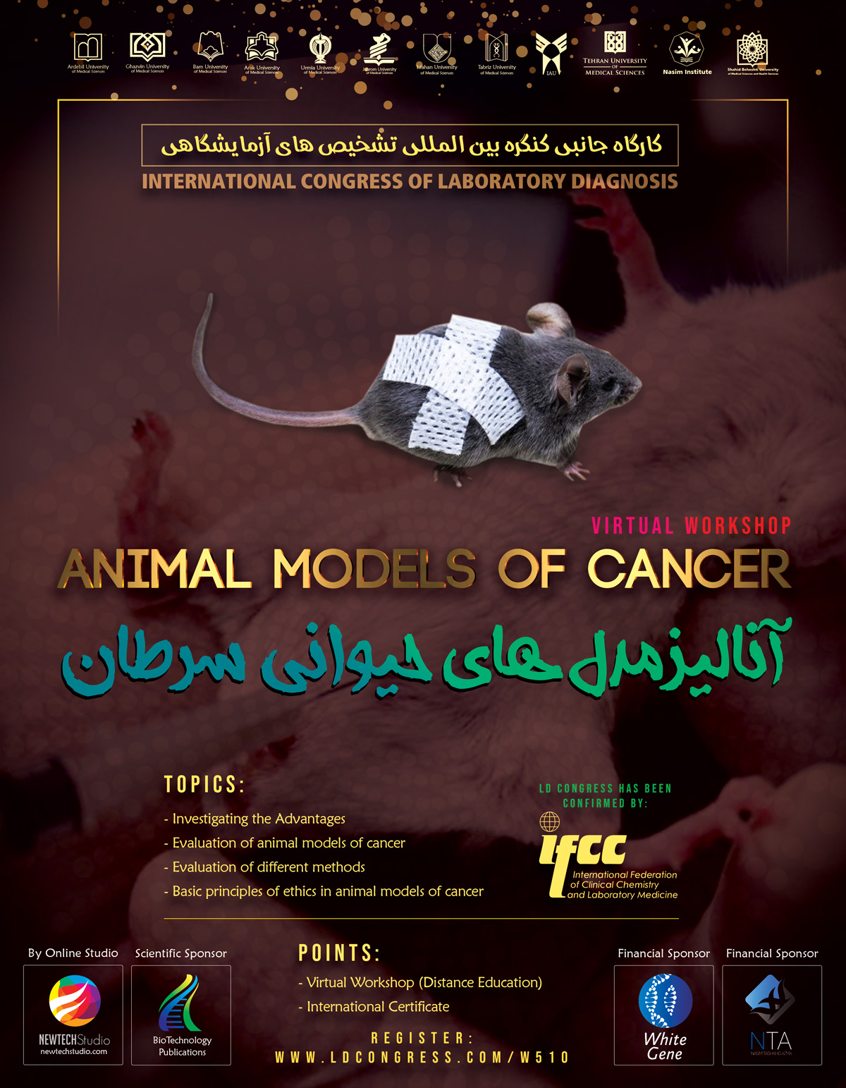 کارگاه اصول ایجاد و انالیز مدل های حیوانی سرطان